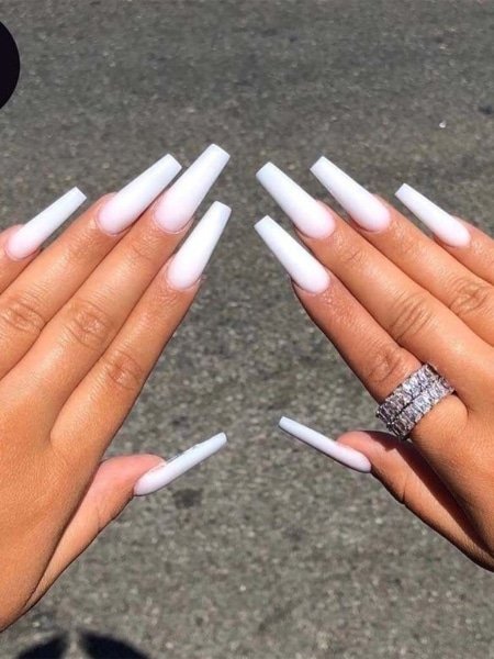 White Acrylic Nails