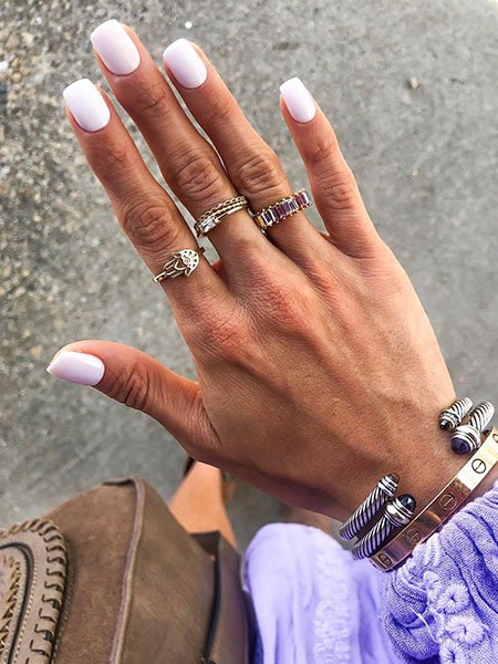 White Dip Nails