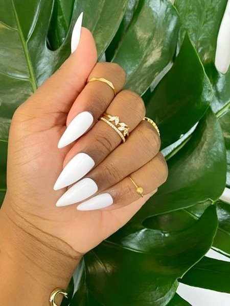 White Stiletto Nails