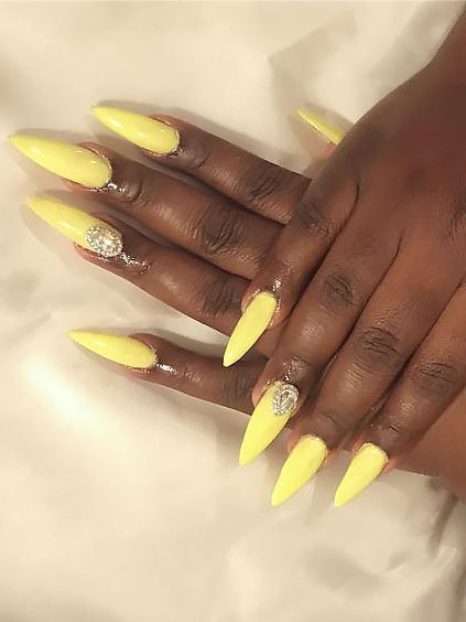 Yellow Stilleto Nails