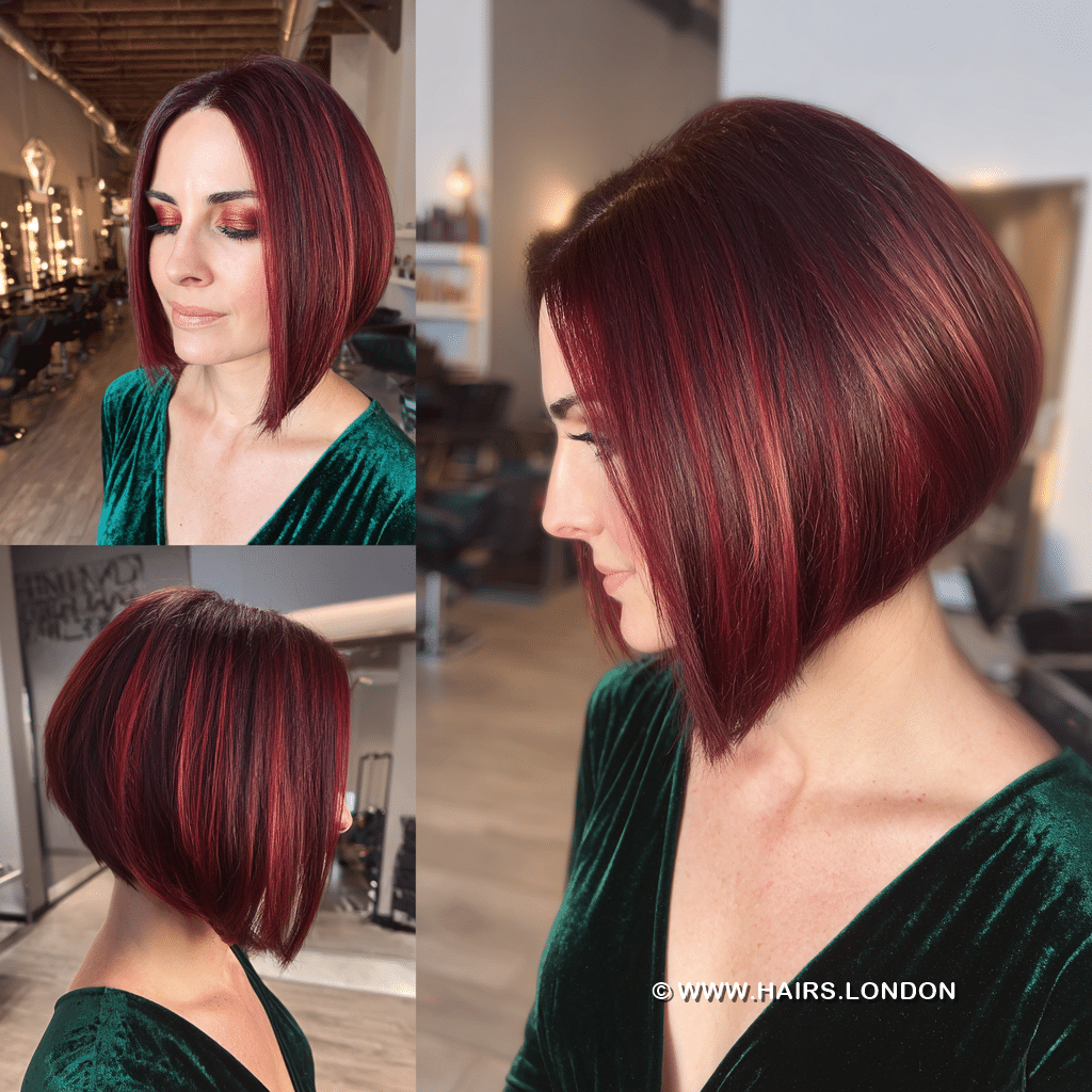 Rich Cherry Red Bob Hair
