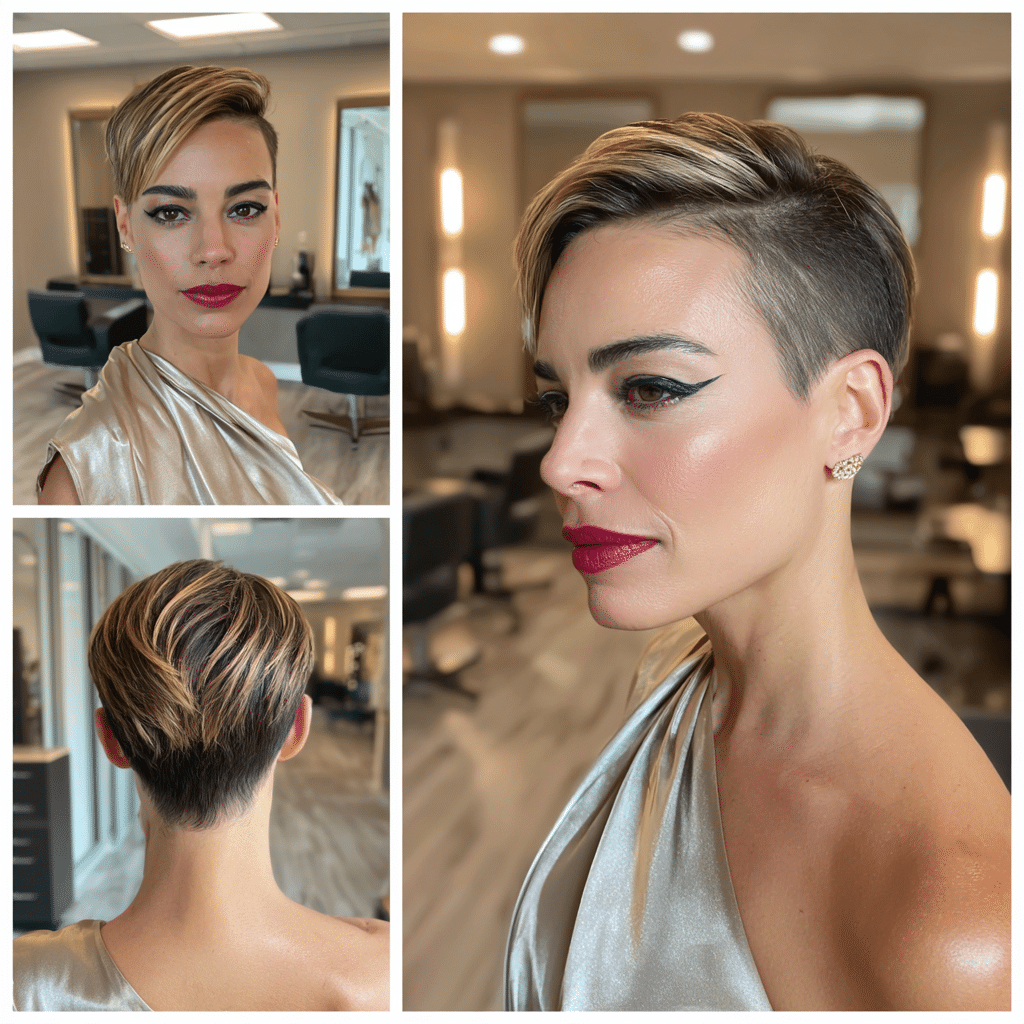 Honey Blonde Balayage Pixie Hair