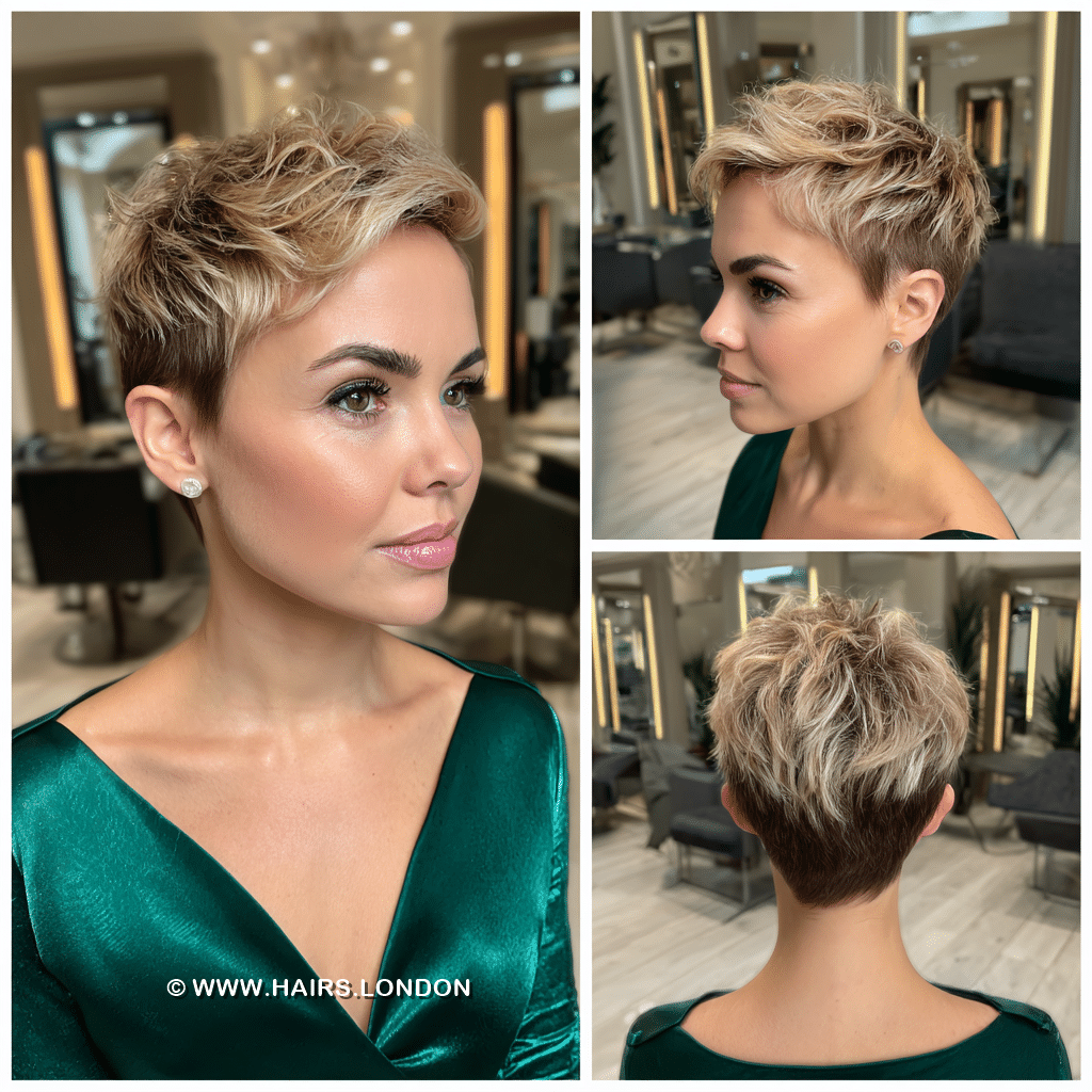 Golden Honey Blonde Pixie Hair