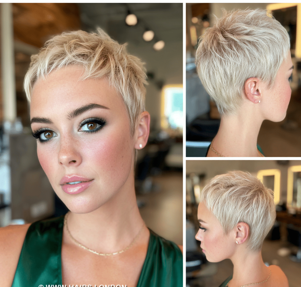Creamy Vanilla Blonde Pixie Hair