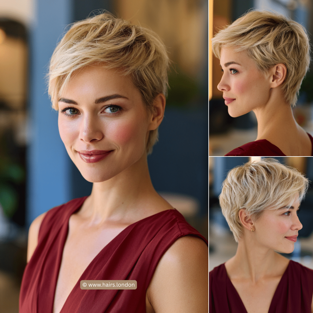 Creamy Vanilla Blonde Pixie Hair