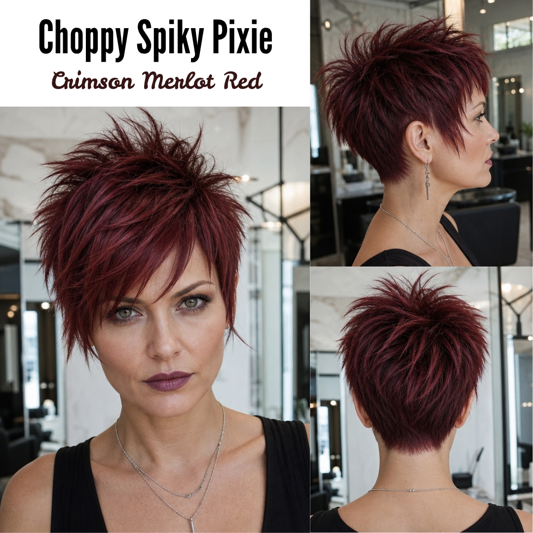 56 Adorable Pixie Cuts Short Hairstyles for Oval Faces Crimson Merlot Red Hair