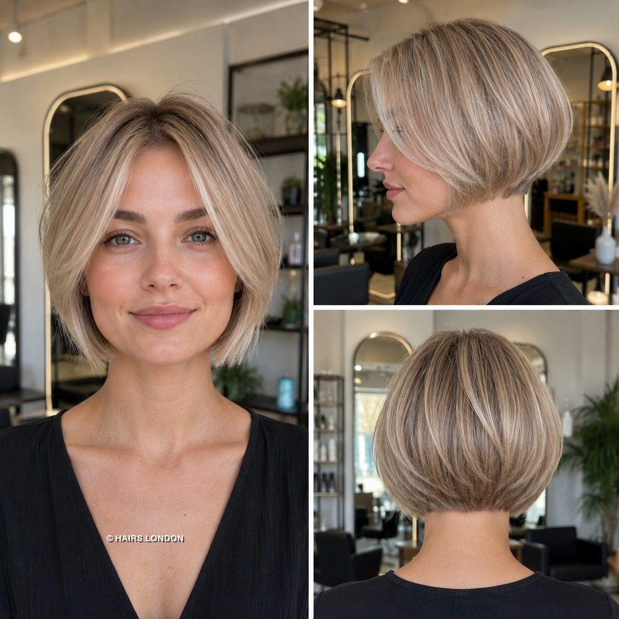 Champagne Mushroom Blonde Bob Hair