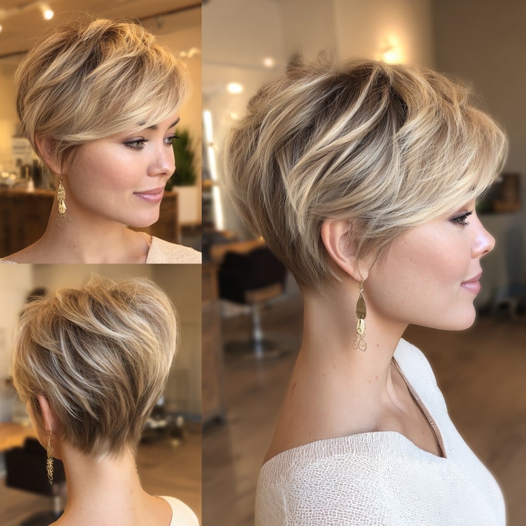 Beige Blonde Pixie Hair
