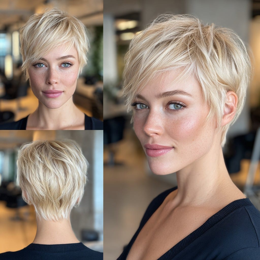 Buttercream Blonde Pixie Hair