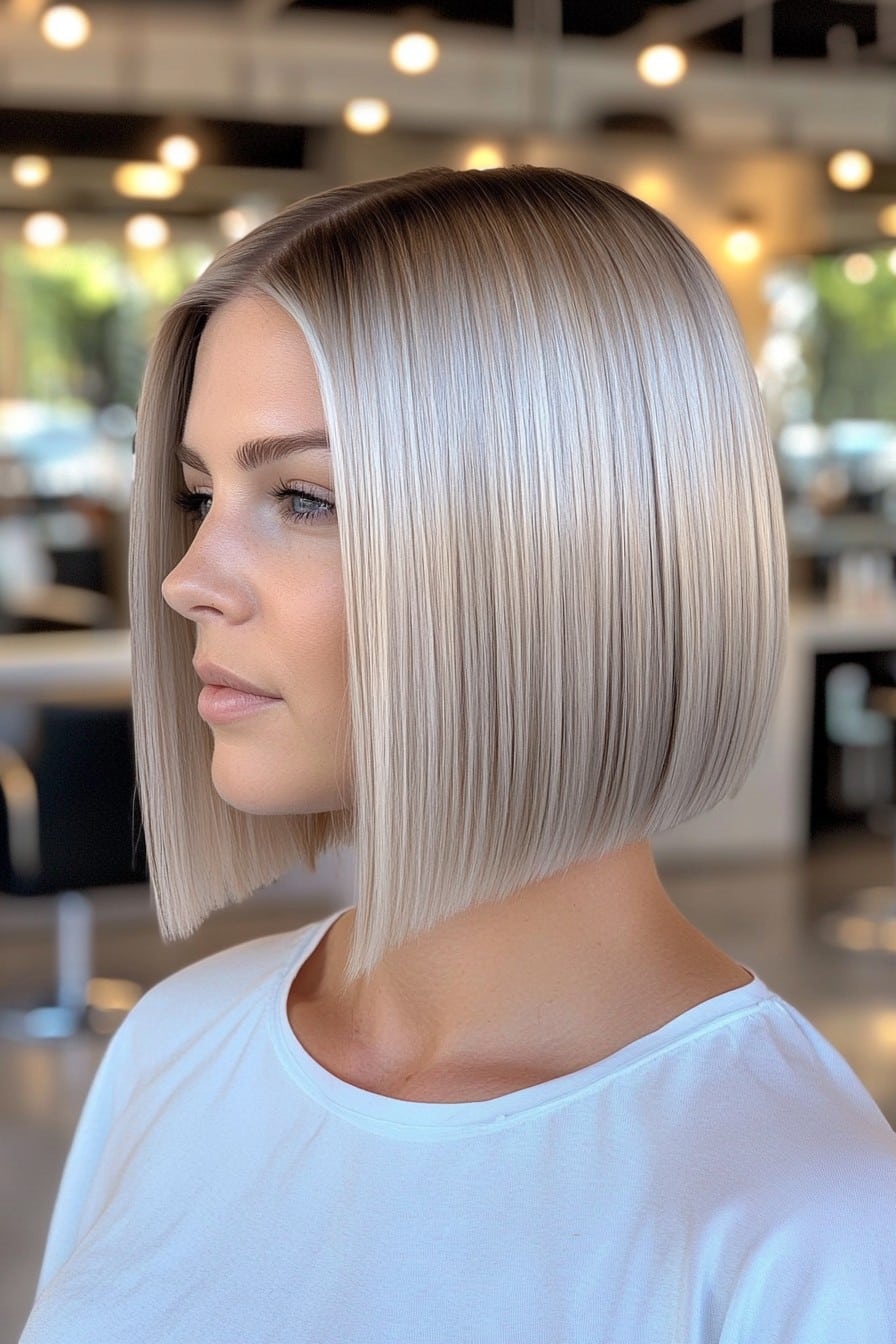 Icy Platinum Bob Hair