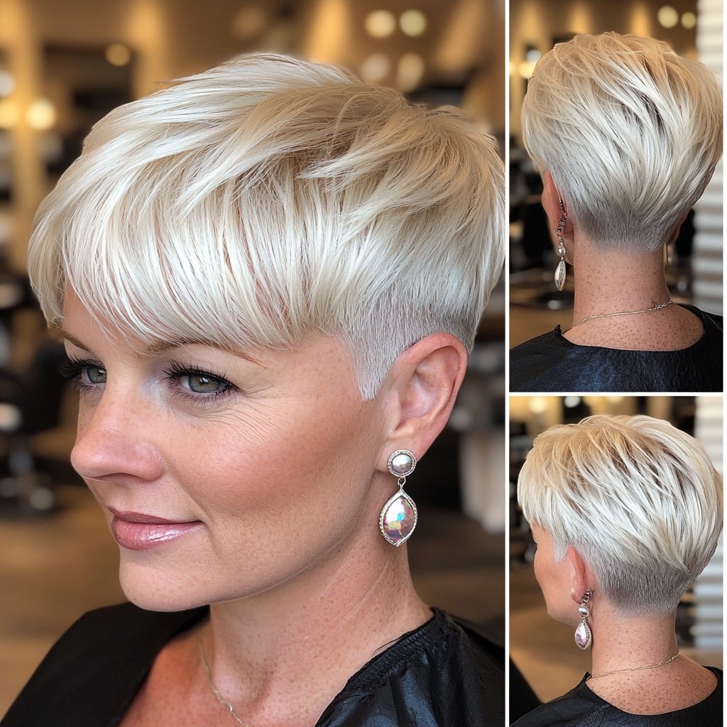 Platinum Blonde Pixie with Soft Layers