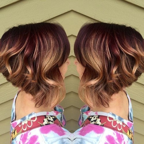 Angled, Curly Hair Cut