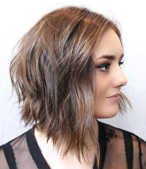 asymmetrical layered bob