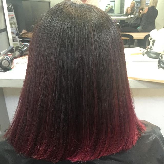 short straight ombre bob cut