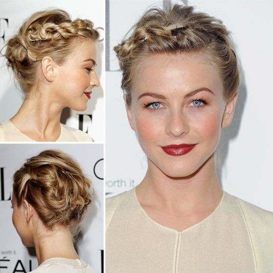 Braided Crown Updo Hairstyle for Short Hair