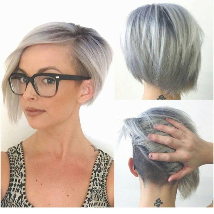 Chic Asymmetrical Bob hairstyle with glasses