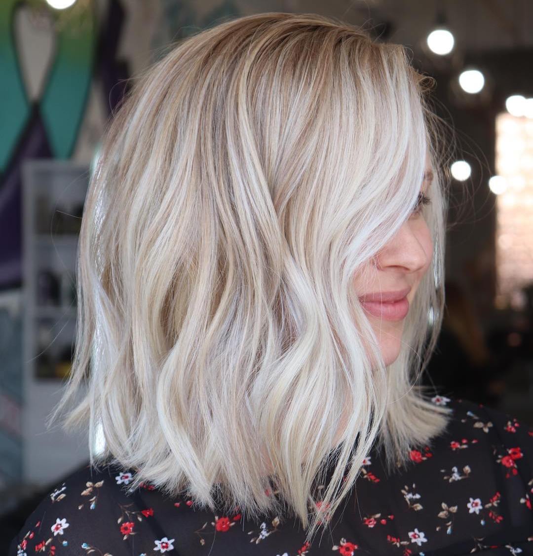 Cool Blonde Wavy Lob