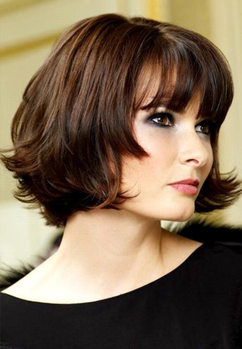 Cute Bob Haircut for Blunt Bangs