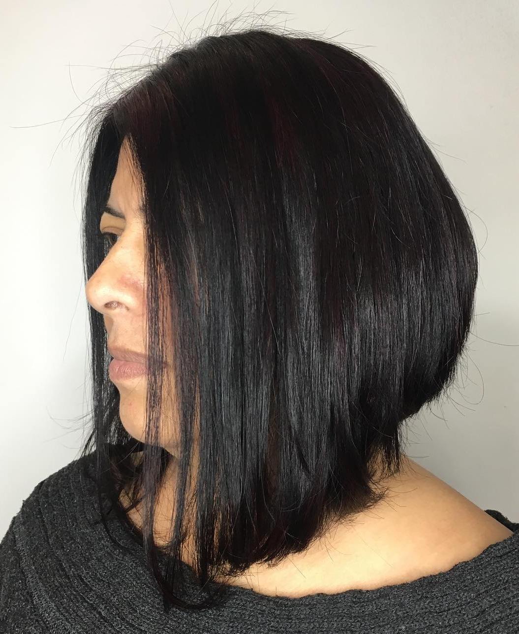 Inverted Lob Haircut For Straight Hair