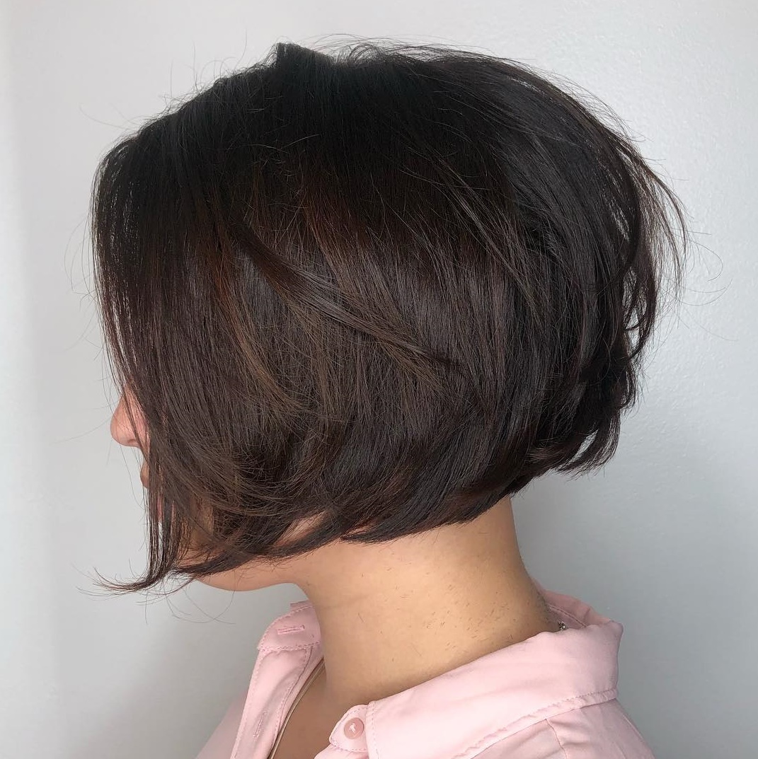 Jaw-Length Layered Brunette Bob