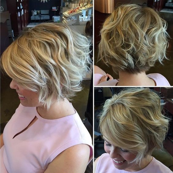 Layered, Curly Bob Haircut for Women Thick Hair