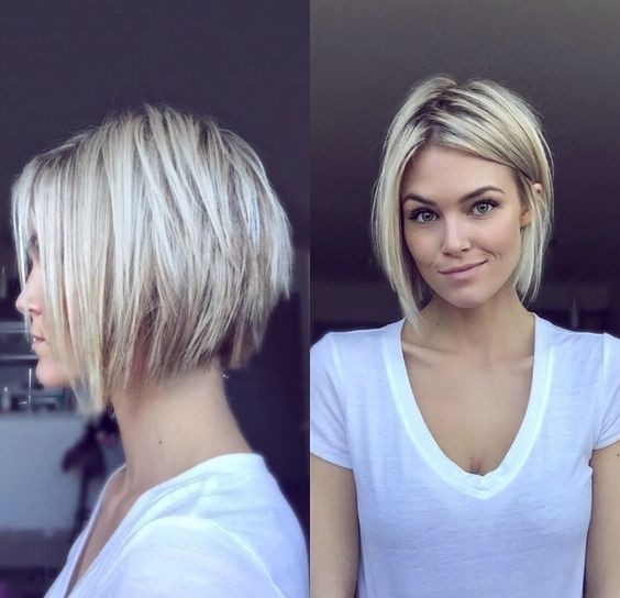 Layered Short Bob Hairstyle - Short Blonde Hair