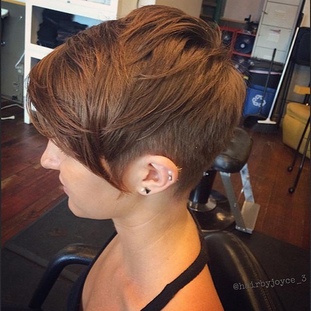layered short pixie cut with long bangs