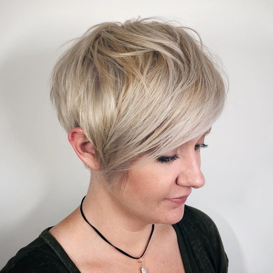 Long Messy Ash Blonde Pixie