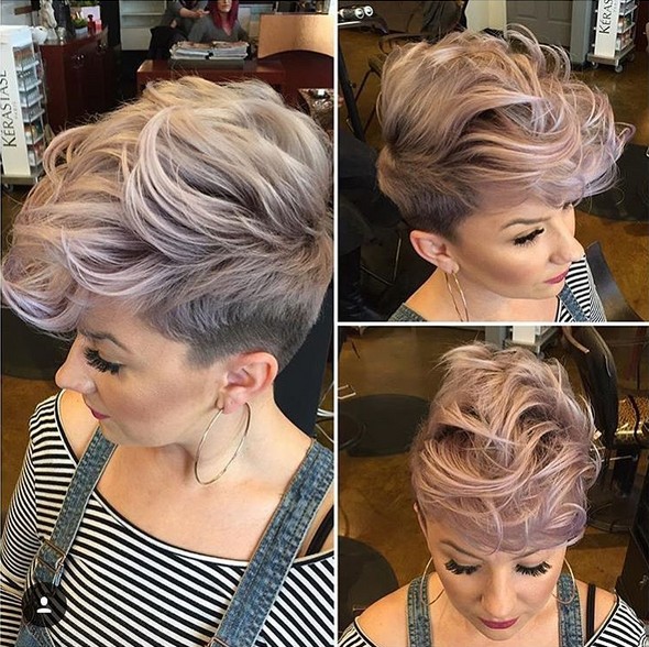 Messy Shaved Haircut with Short Hair - Hottest Balayage Hairstyles