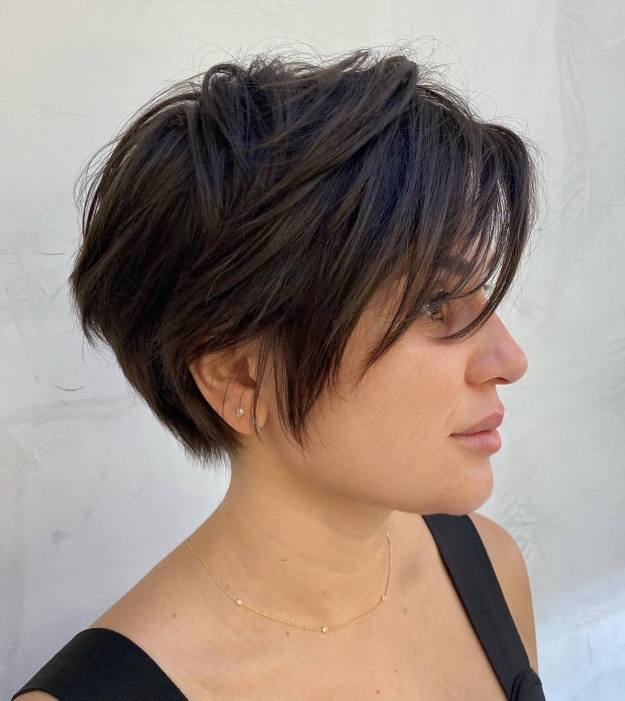 Messy Stacked Bob Cut