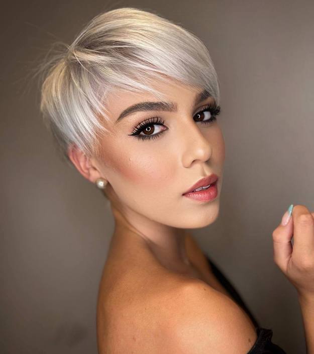 Platinum Blonde Pixie Haircut