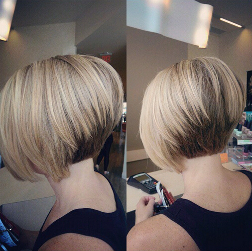 Pretty Short Stacked Bob Haircut with Straight Hair - Busy Mom Hairstyle Ideas
