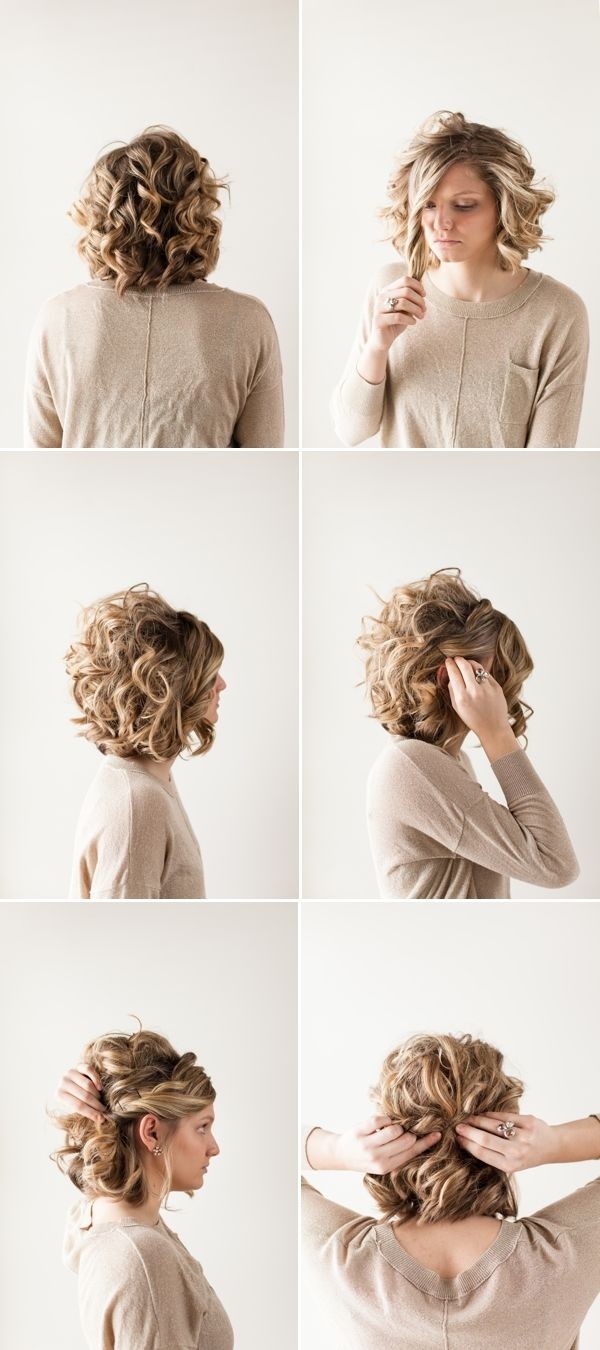 Pretty Updo Hairstyle for Short Curly Hair: Prom Hairstyle Ideas