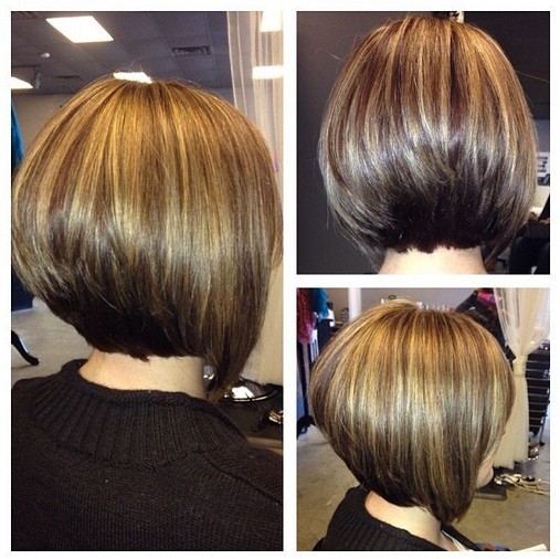 Short Angled Bob Hairstyle: Pretty Hair Color