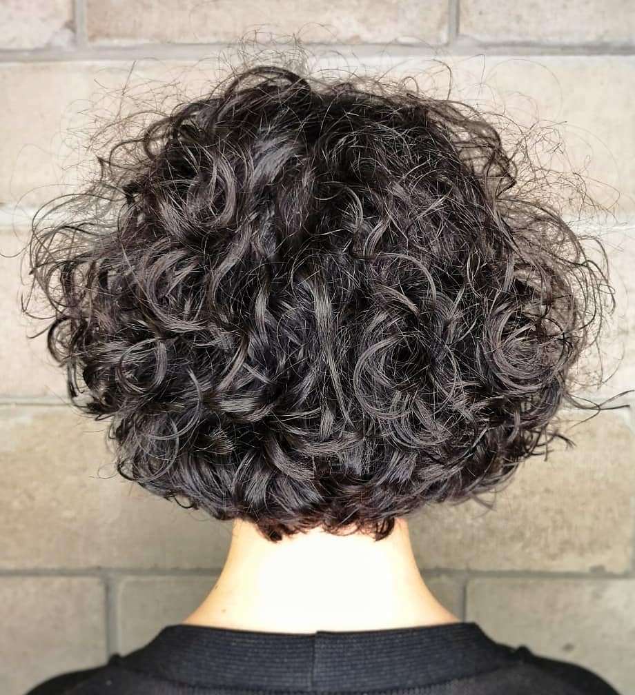 Short Curly Brunette Bob Hairstyle