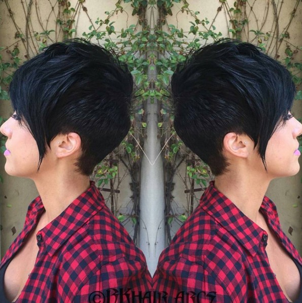 Short Pixie Hairstyles with Long Bangs
