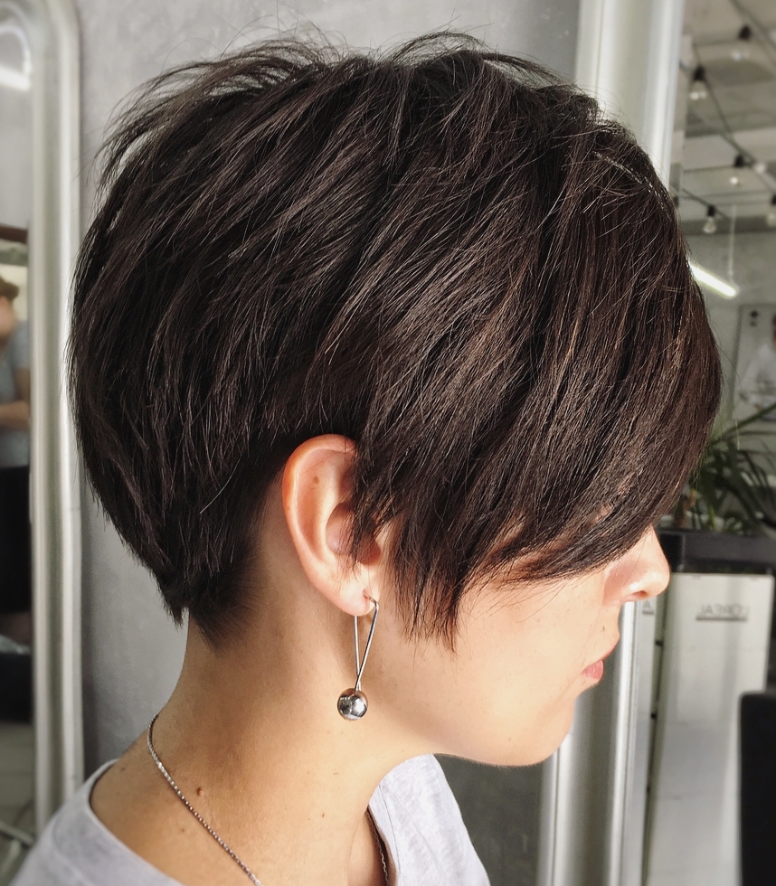 Short Shaggy Cut With A Side Fringe
