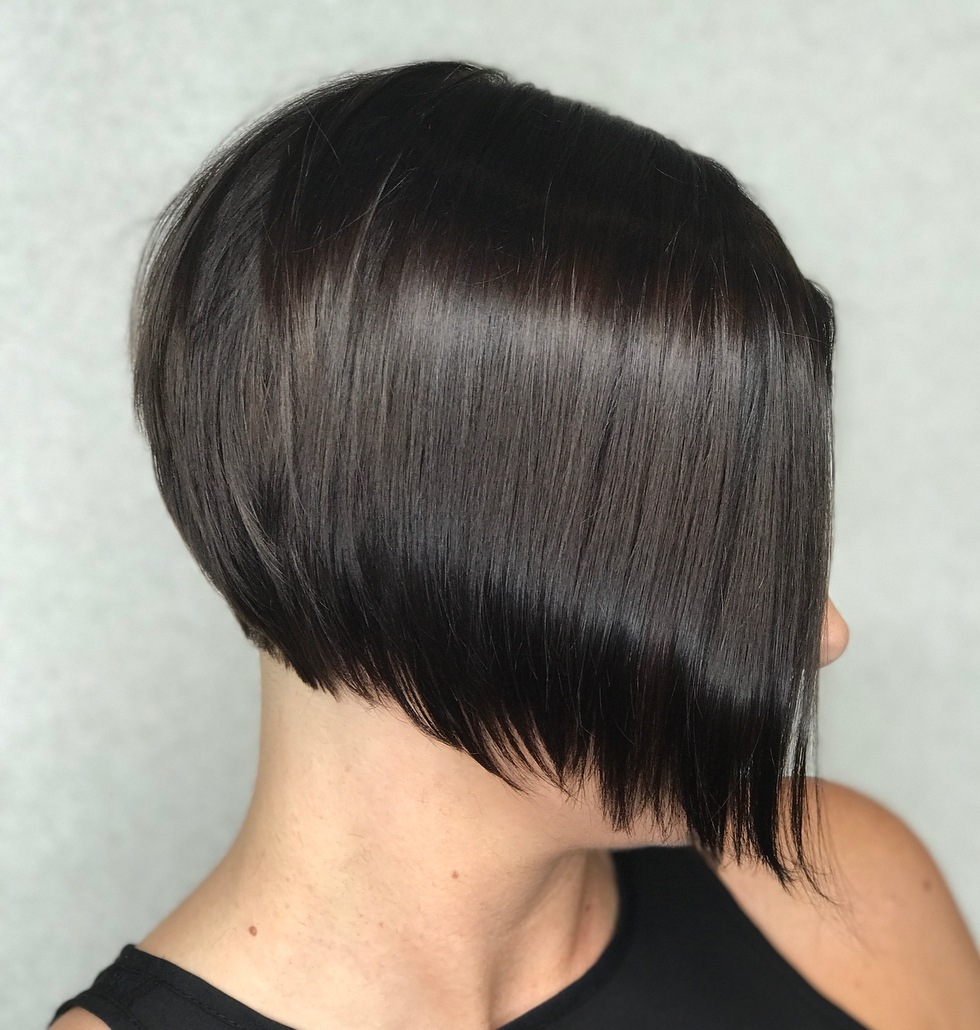 Sleek Brunette Jaw-Length Bob