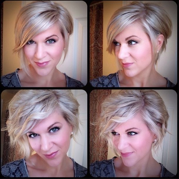 Soft wavy Chic Asymmetrical Bob hairstyle for busy mom