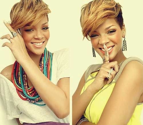Trendy Short Haircuts for Black Women: Shaved Hairstyles with Side Long Bangs