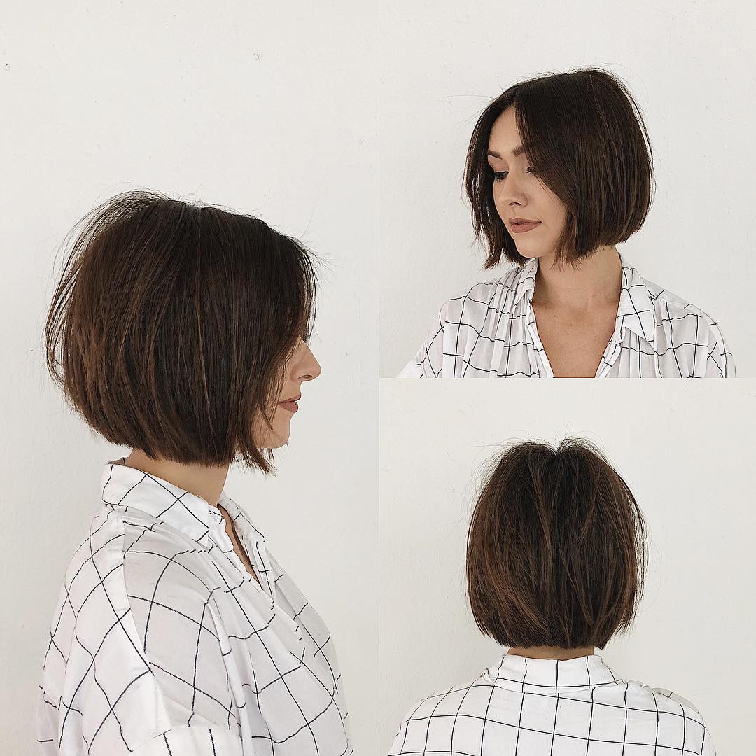 Warm Brown Layered Bob