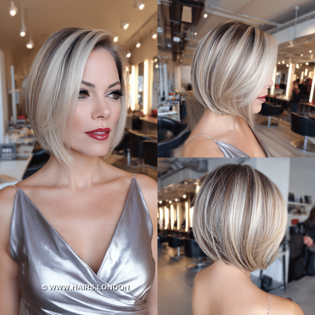 Cool Champagne Blonde Bob Hair