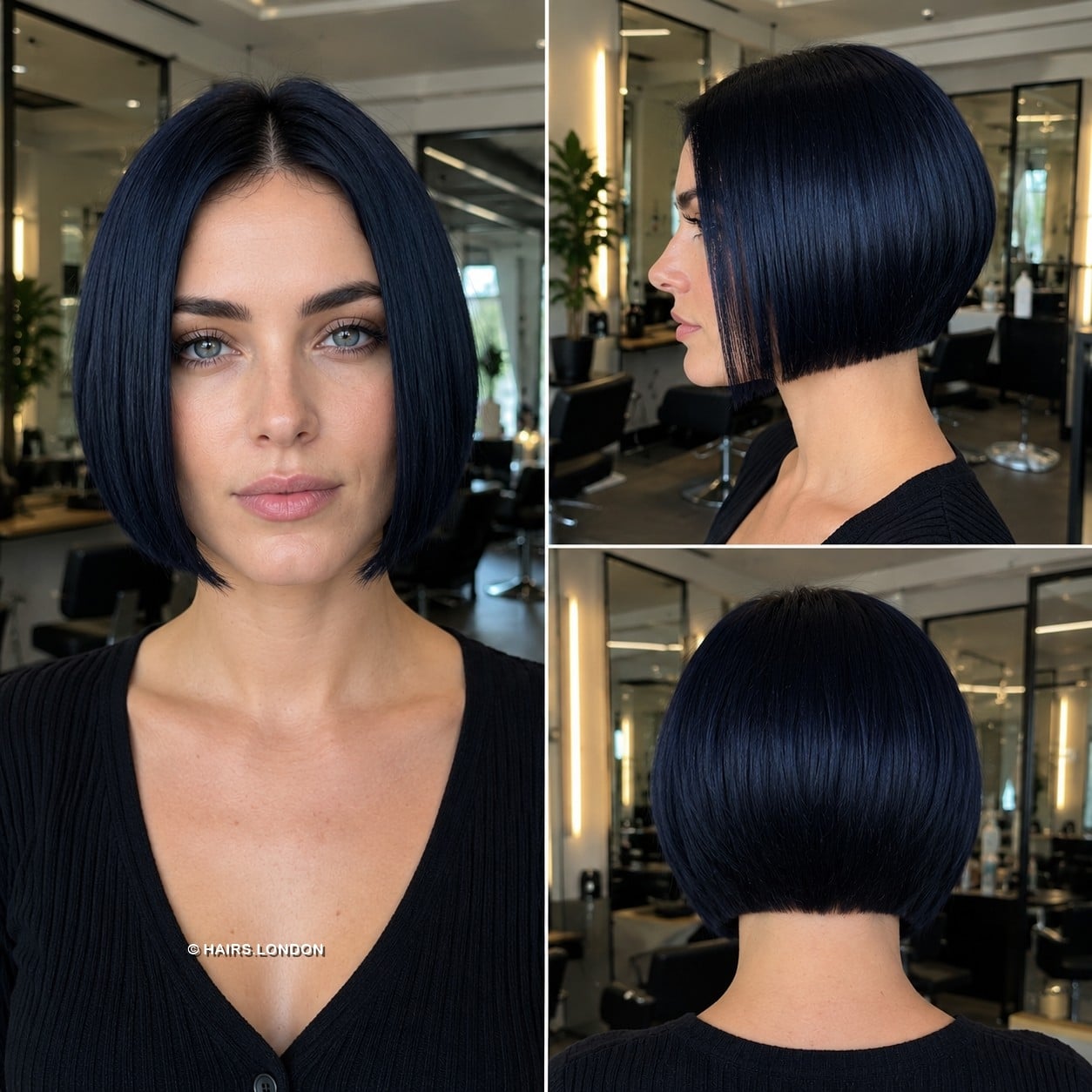 Midnight Sapphire Bob Hair