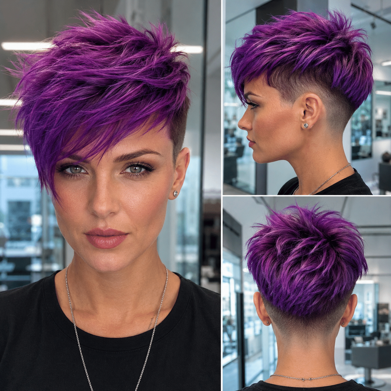 Electric Orchid Undercut Pixie Hair