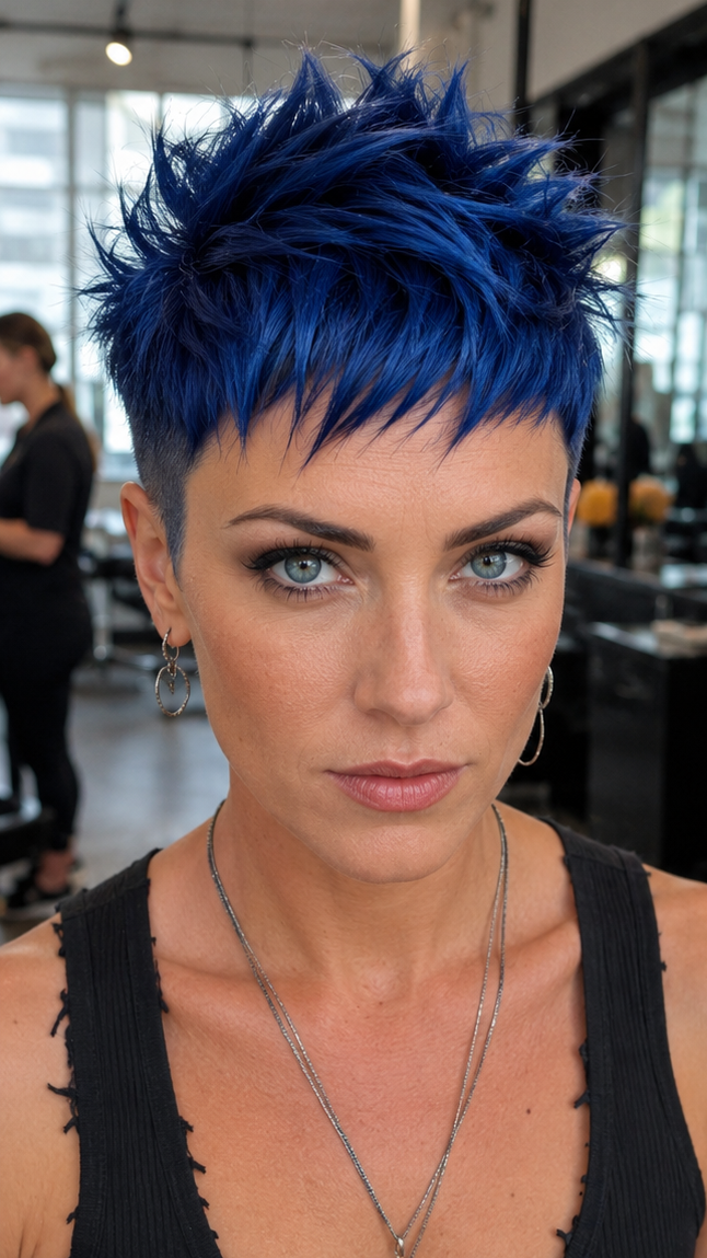 Electric Sapphire Spike Hair