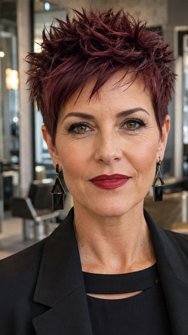 Black Cherry Velvet Pixie Hair