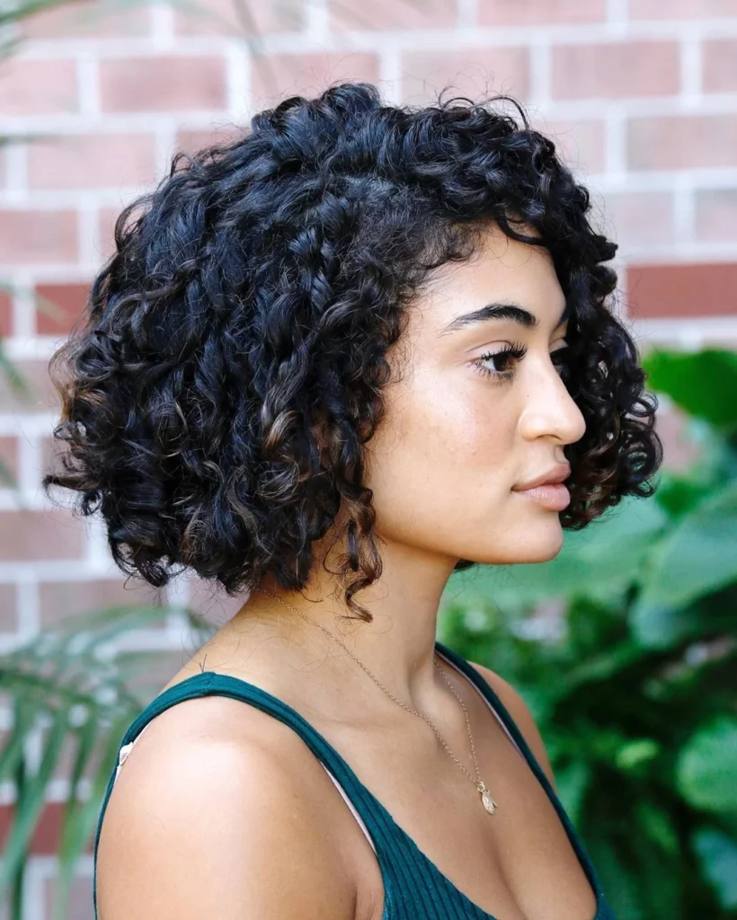 Chin Length Bob for Curly Hair