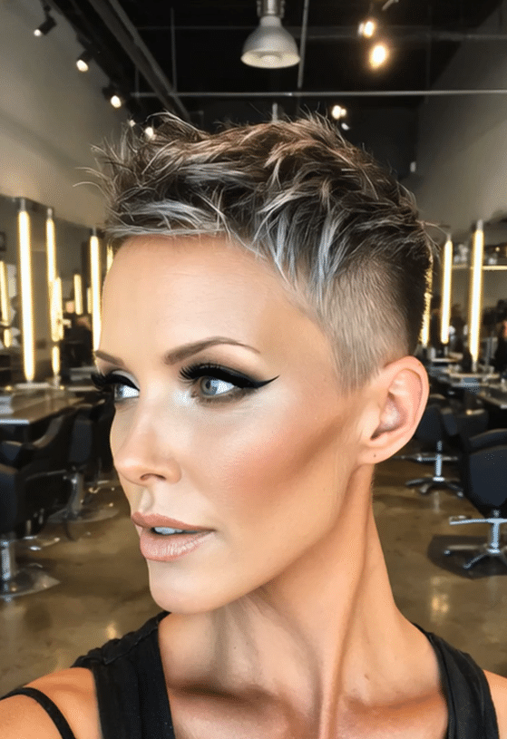 Icy Silver Ash Undercut Hair