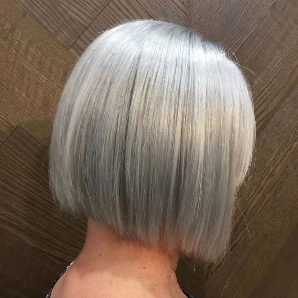 Sleek Bob For Silver Hair