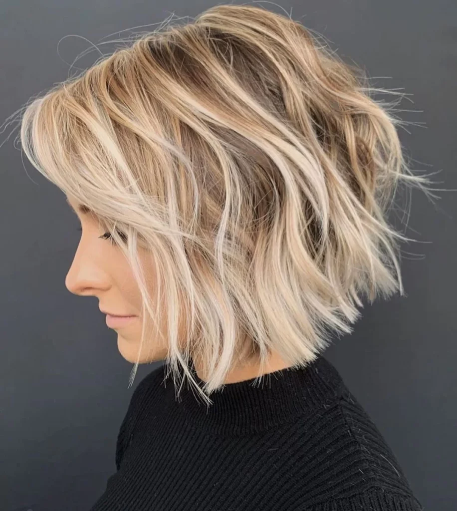 Textured Blonde Bob